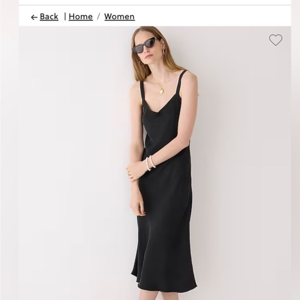 J. Crew Gwyneth Black Slip Dress!